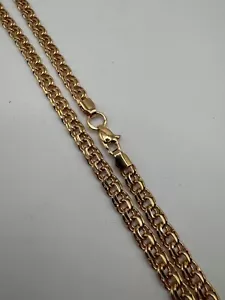 Elegante catena uomo donna argento 925 Ucraina 23,4g - 21,65 pollici placcata oro - Foto 1 di 8