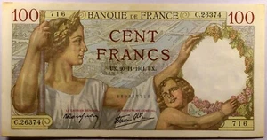 France Banknote 100 Francs 1941 - Picture 1 of 3