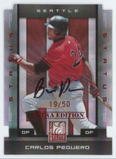 2008 Donruss Elite Extra Edition Signature Status Carlos Peguero Auto 19/50