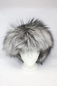 BRAND NEW BLACK MINK & SILVER FOX FUR HAT WOMEN WOMAN SIZE ALL - Picture 1 of 5