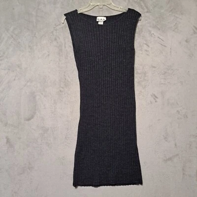 Great American Sportswear GAS Co Grey Sweater Ribbed Dress Size Medium - Image 1 of 4