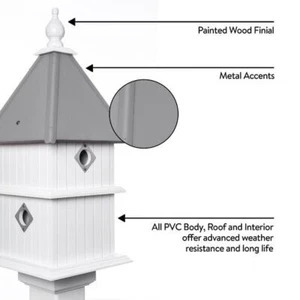 Bird House - 4 Nesting Compartments - 2 story - Handmade - Metal Predator Guard - Picture 1 of 16