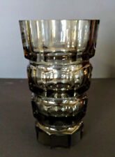 Hoffmann-Moser Smoked Faceted Glass Vase Czechoslovakia 1930's Huge & Gorgeous