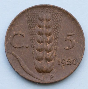 1920 R Italy 5 Centesimi KM# 59 - Vittorio Emanuele III - Picture 1 of 2