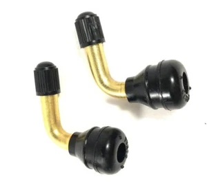 2PCS BENT VALVE STEM 90 DEGREE ANGLE FOR MOPED SCOOTER TUBELESS TIRES - Picture 1 of 2