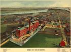 A4 Reprint of Old Maps Birds Eye View Of Boston Ma Late 1902 Map