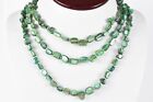 26" Green Mother of Pearl Triple Strand Chunk Beaded Adjustable Necklace