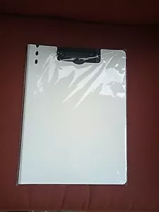Binditek White Foldable Letter Size A4 file clipboard single metal clip. - Picture 1 of 4