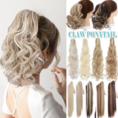 Lockig Klammer Haarteil Zopf Pferdeschwanz Haarverlängerung Echt Natürlich Dick - Bild 1 von 4