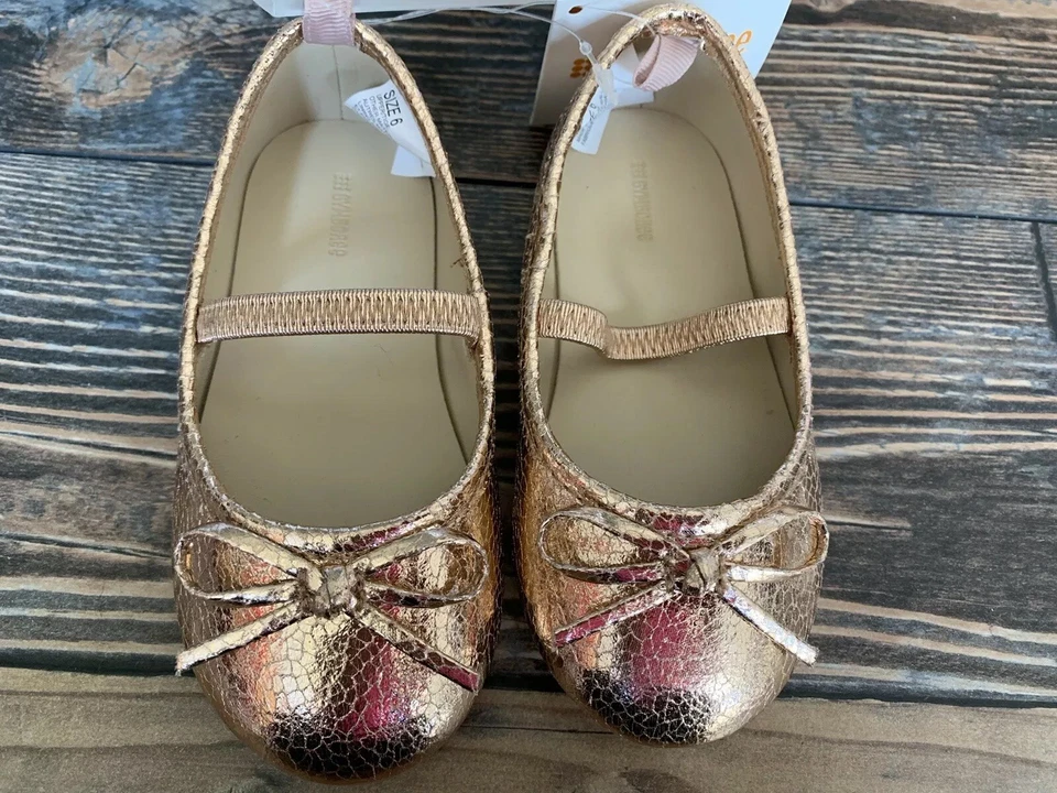 Gymboree nwt girls rose gold Crackle  dress shoes new size 7 - Image 1 of 1