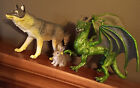 LOT 3 animal figures Safari LTD Dragon Timber Wolf Scheich Rabbit toy bundle