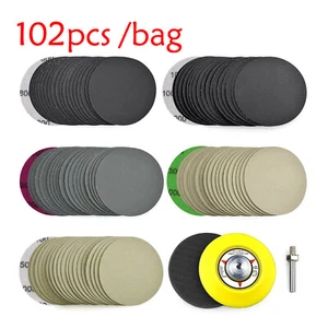 102x 3 in Sanding Discs 800-5000 Grit for Drill Wet Dry Hook Loop Sandpaper Pads - Picture 1 of 11
