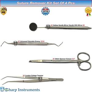 Classic Suture Removal Instruments Kit Columbia Gracey Forceps Scissor Tweezer - Picture 1 of 9
