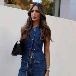 NWT ZARA Z1975 Cotton Denim Vest Mid-blue 6147/161 Sizes S, M - Picture 1 of 5