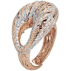 anello donna boccadamo XAN109RS in bronzo placcato oro rosa con decoro silver - Picture 1 of 2