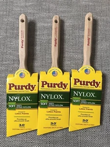 PURDY 3" ANGLED PAINT BRUSH 100% DYED NYLOX SOFT - SET OF 3PCS - Picture 1 of 2
