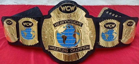 WORLD WCW  HEAVYWEIGHT WRESTLING CHAMPION BELT 4MM ZINC & 24K GOLD PLATED Cover