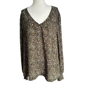 Camicetta donna Cabi verde/multicolore floreale scollo a V taglia large | 72-9 - Foto 1 di 6