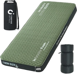Almohadilla para dormir autoinflable, doble 4 pulgadas espuma ultra gruesa camping coche alfombrilla #3679CR8 - Imagen 1 de 6