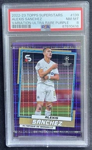 2022-23 Topps UEFA Club Superstars #139 Alexis Sanchez Ultra Rare Purple PSA 8 - Bild 1 von 3