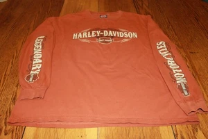 Harley Davidson Shirt Mens Extra Large Orange Pig Trail Arkansas Legendary - Picture 1 of 11