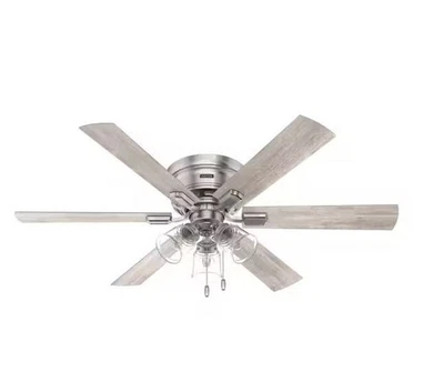 Hunter Alvarado 52 inch Indoor Brushed Nickel Ceiling Fan - Image 1 of 3