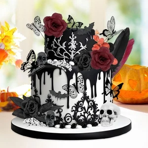 26 Stück Gothic Kuchendekorationen Tortenaufsätze für Verlobungsfeier - Picture 1 of 7