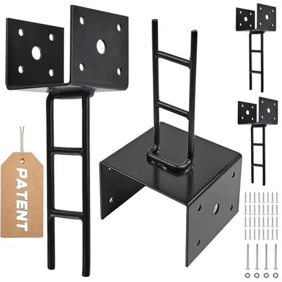 4 Pack U Shape Post Anchor, 6"x 6" Post Base for Concrete, Design Patent Product - Image 1 of 4