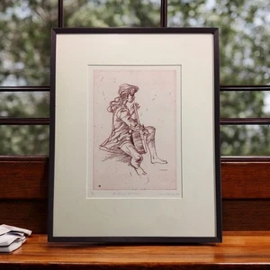 Vintage Etching By Louis Kahan Titled 'The Young Guitarist' 6 out of 30 - Picture 1 of 10
