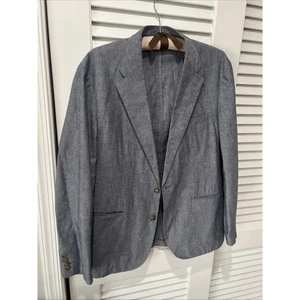 J Crew Ludlow Blazer Jacke Herren 36R Slim Meliert Blau Somelos Leinen Unstrukturiert - Bild 1 von 6