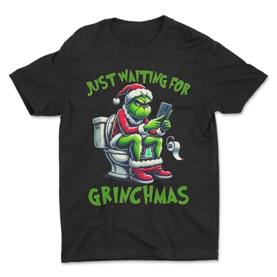 Just Waiting For Grinchmas T-Shirt , Funny T-Shirt - Image 1 of 2