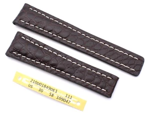 22mm /18mm echt Alligator RIOS1931 Germany mokka Band für Breitling Faltschließe - Picture 1 of 3