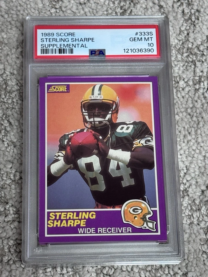 Tarjeta de fútbol americano suplementaria PSA 10 1989 SCORE STERLING SHARPE ROOKIE PACKERS Foto 1 de 1