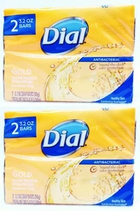 4 BARS Dial GOLD Deodorant Bar Soap Wash Clean Rinse Non-Drying Antibecterial - Picture 1 of 1