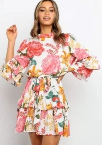 NEU Petal & Pup Damen Kleid PETA Blumen weiß Viskose Rüschen Feengarten Gr. 2 - Bild 1 von 11