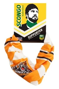 880014 WESTS TIGERS NRL SCONGO TUBE BANDANA HEAD SCARF HEADBAND HAT - Picture 1 of 4