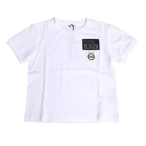Camiseta DOLCE & GABBANA Niños Blanco Logo Placa Algodón Cuello Redondo s. Etiqueta 4 220usd - Imagen 1 de 6