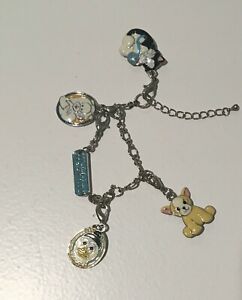 Ganz Webkinz Charm Bracelet with 4 Charms Dogs, Cat & Mrs. Birdy Original 7.5"