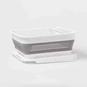 Plastic Collapsible Dish Rack with Drip Tray Drain BoardFreestanding Drying Rack - Picture 1 of 3
