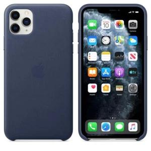 Originale/Ufficiale Apple Custodia pelle Per IPHONE 11 Pro Max - Mezzanotte Blu - Foto 1 di 10