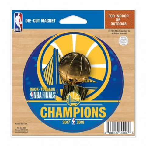 Golden State Warriors 2018  Finals Champions Trophy Round Die-Cut Magnet Cover