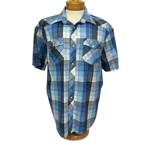 Camicia uomo Gioberti stile western bianca perla a scatto taglia XL multicolore a quadri SS - Foto 1 di 10