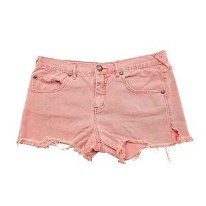 FP Free People Shorts womens size 30 pink cut off raw hem mid rise 5 pocket - Picture 1 of 13