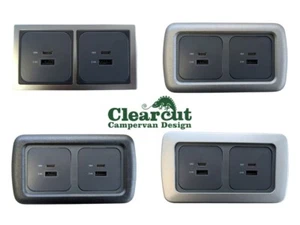 Campervan CBE Double 12v USB Socket, USB-C & USB-A 12v Socket, C-line Sockets - Picture 1 of 11