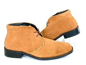 Fitzwell Tan Suede Leather Lace Up Chukka Ankle Boots Size Mens 8 - Picture 1 of 9