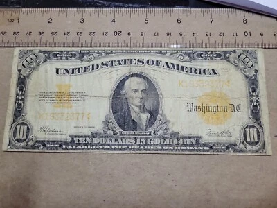 🇺🇸 United States 10 Dollars Gold Certificate  1922  FR-1173  FR1173  012423-5 - Image 1 of 4