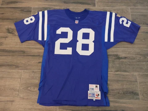 Marshall Faulk Indianapolis Colts NFL Football Jersey Wilson Sewn Authentic 48 Cover