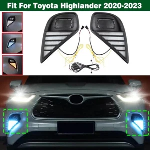 DRL LED Daytime Running Lights Bumper Fog Lamps For Toyota Highlander 2020-2023 - Picture 1 of 13