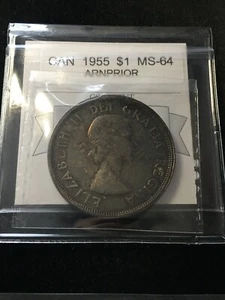 1955  Arnprior / No DB  Coin Mart Graded Canadian Silver Dollar **MS-64** - Picture 1 of 10
