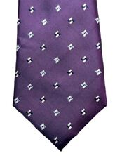 HAWES & CURTIS Two Toned Squares Deep Purple Tie 100% Silk Men's BNWT
